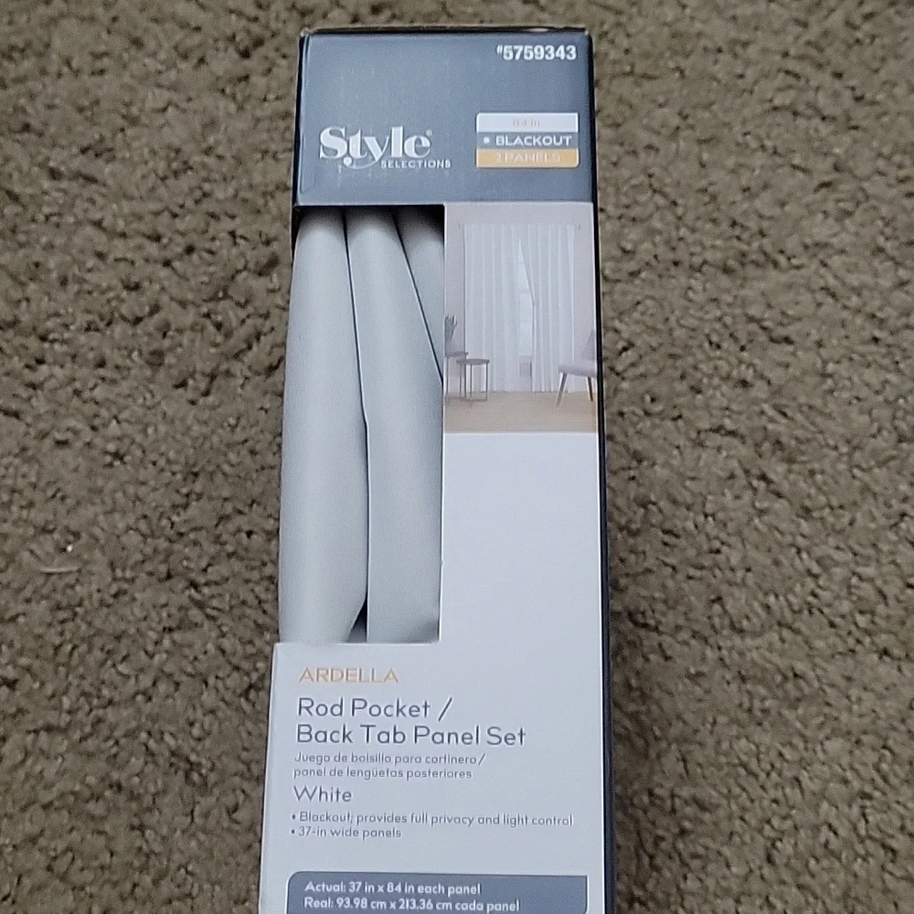 Style Selections White Blackout Curtain Panels